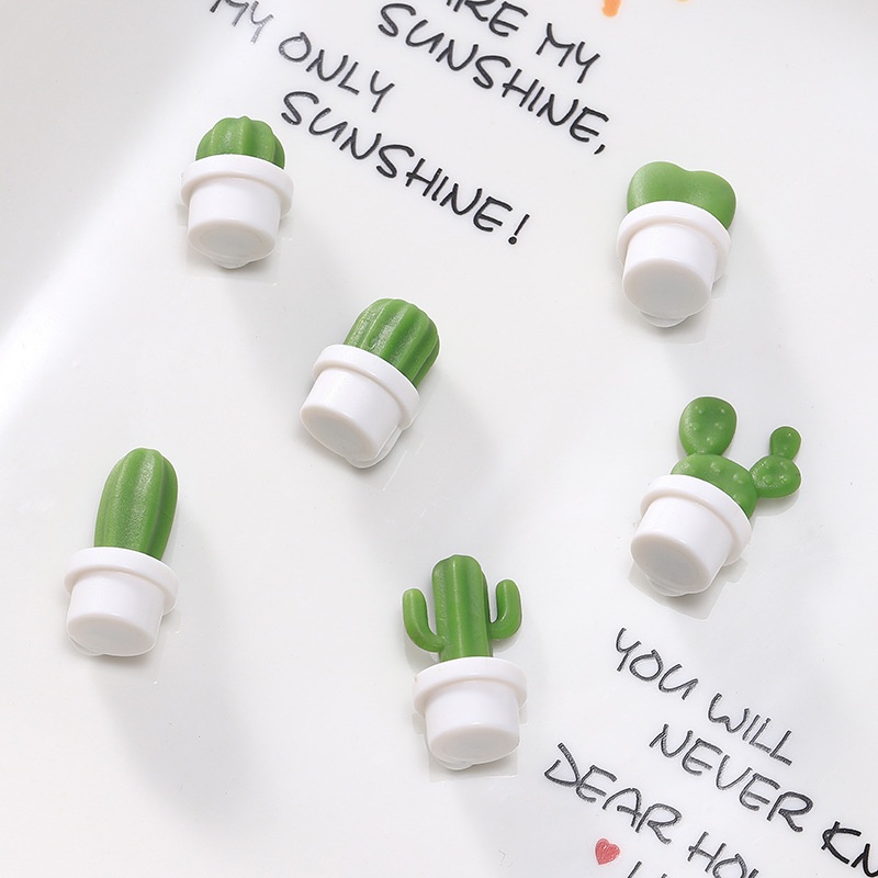 6Pcs/Set Creative 3D Cute Cactus Fridge Magnets