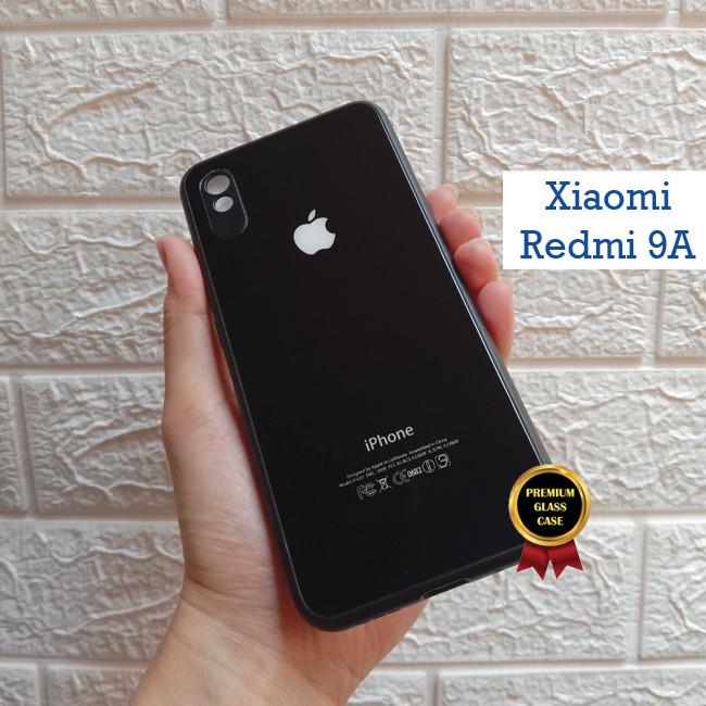 Paradise Case Premium Glass Case Redmi 9A #12G - Tempered Glass Case Custom Logo Iphone