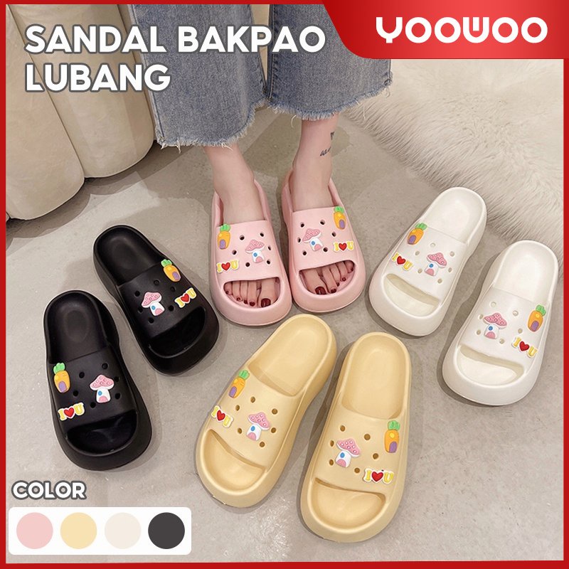 sandal slop wanita/Sandal Fuji/ Motif Bear Import/Sandal Wesges wanita Platfrom Tebal terbaru/Sandal baim