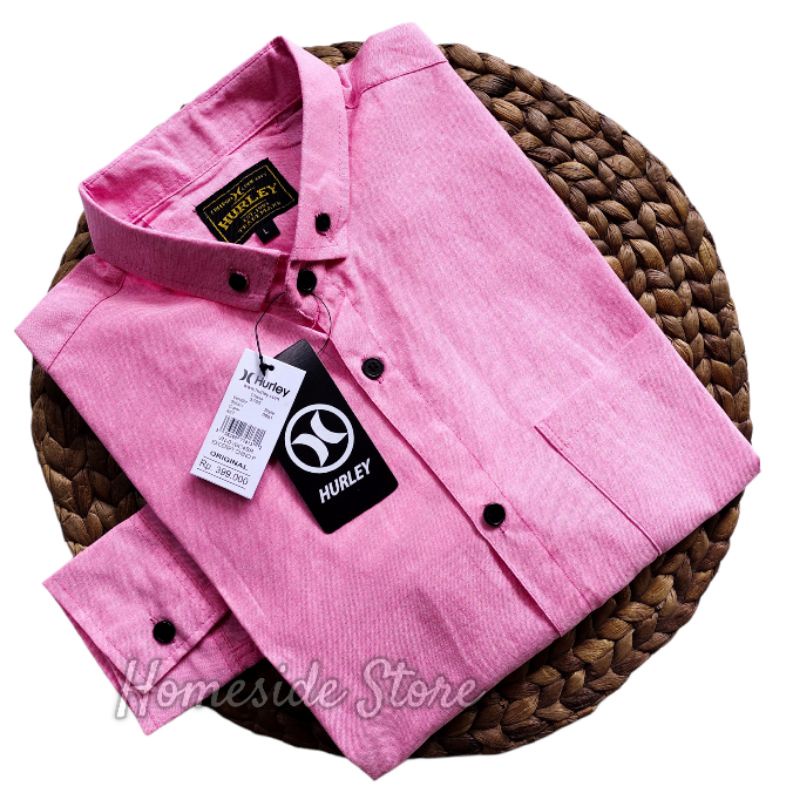 Kemeja Polos Pink Pria | Lengan Panjang