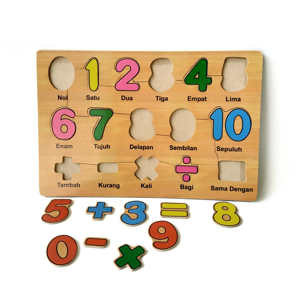 Puzzle Kayu Edukasi Angka Hitung