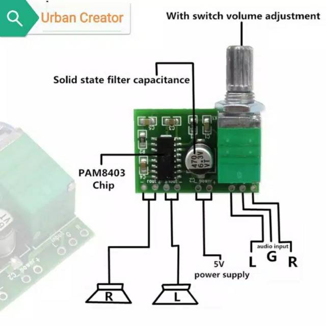 PAM8403 Amplifier Digital Mini 5V potensio Stereo 5 V PAM8403 PAM 8403