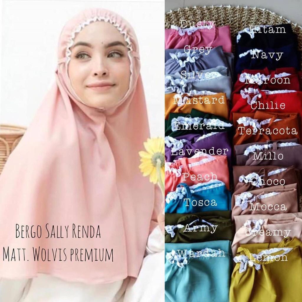 ELYA JILBAB BERGO MARYAM RENDA KERUT DIAMOND / HIJAB BERGO KERUT NON PED