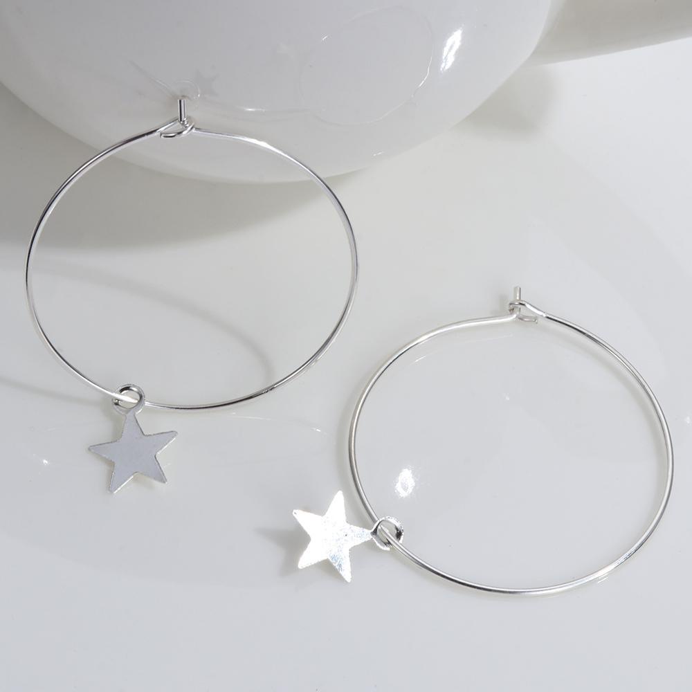Nanas 1pasang Anting Hoop Bintang Pesta Minimalis Punk Bohemia Gothic Hip Hop Ear Stud