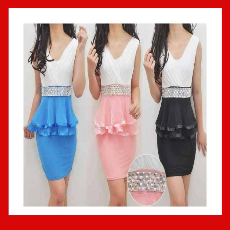 Dress dress peplum import 2320 cs Terbaru
