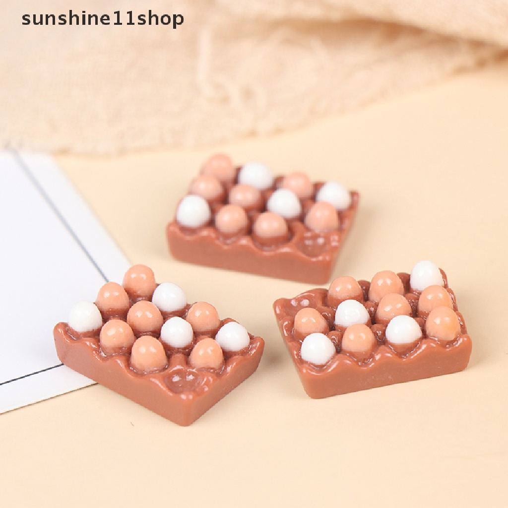 (SHO) 6pcs Miniatur Telur Skala 1: 12 Untuk Dekorasi Dapur Rumah Boneka