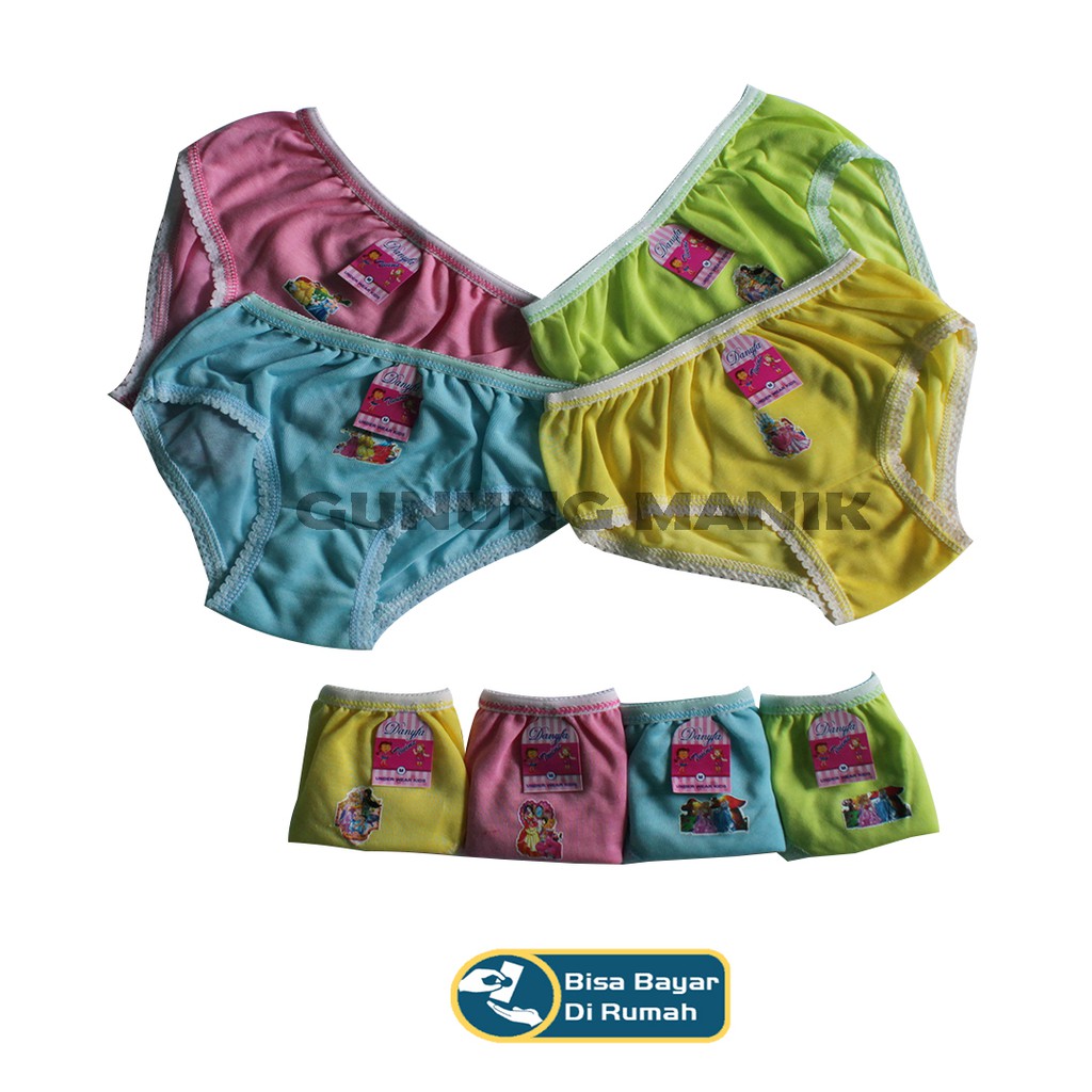 celana dalam anak perempuan setengah lusin cd anak danyfa ukuran S/M/L termurah