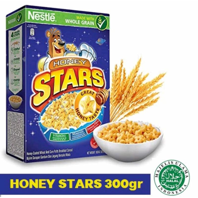 

Nestle Cereal Box Honey STARS 300 gr Great Honey Taste Sarapan Gandum dan Jagung Bersalut Madu