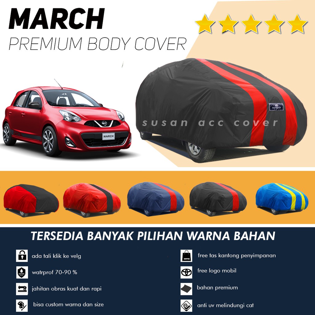 Body Cover Mobil NISSAN MARCH Sarung Mobil March/Mantel Mobil March/selimut mobil march waterproof