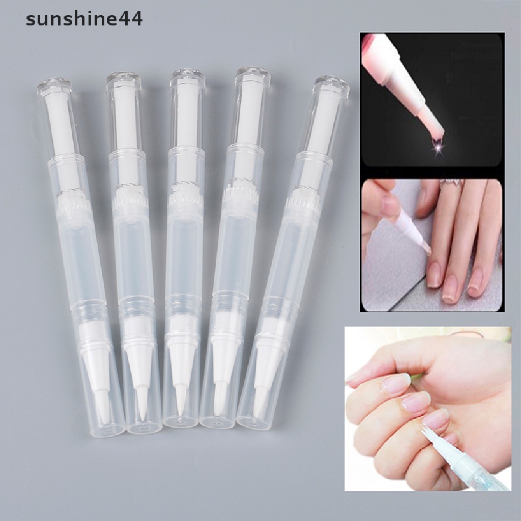 Sunshine 5pcs Pen Putar Kosong 3ml Dengan Brush Untuk Lip Balm / Kosmetik / Makeup / Travel