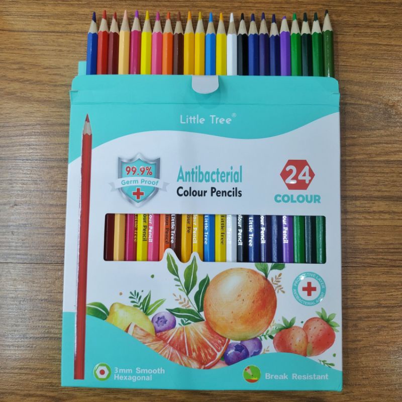 Pensil Warna Little Tree Antibakterial 24 warna MH1567