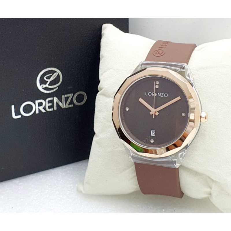 JAM TANGAN LORENZO 7107 TGL RUBBER ORIGINAL
