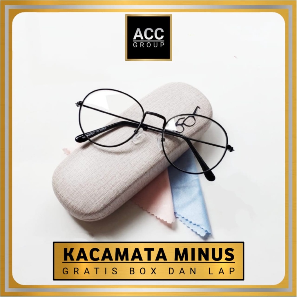 cod kacamata minus oval oval besi unisex fre box dan lap