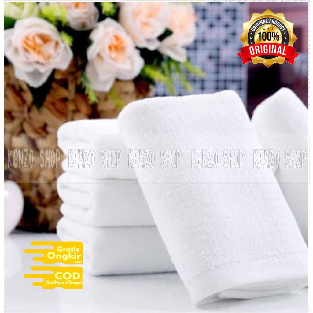 HANDUK MANDI KATUN PUTIH POLOS 70X140 CM HANDUK HOTEL TERLARIS