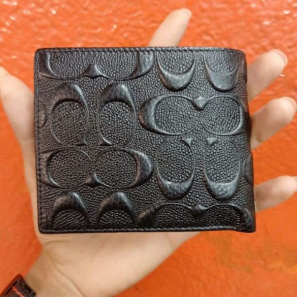 Dompet Kulit Pria Coach Embos Black Premium Quality