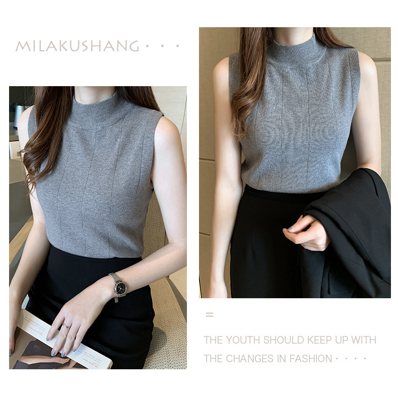 IMPORT✓ 103 Turtleneck Tanktop Blouse Korean Style Wanita-7