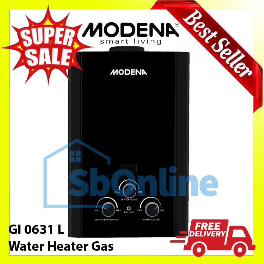 WATER HEATER GAS MODENA RAPIDO GI 0631 L HARGA PROMO / PEMANAS AIR