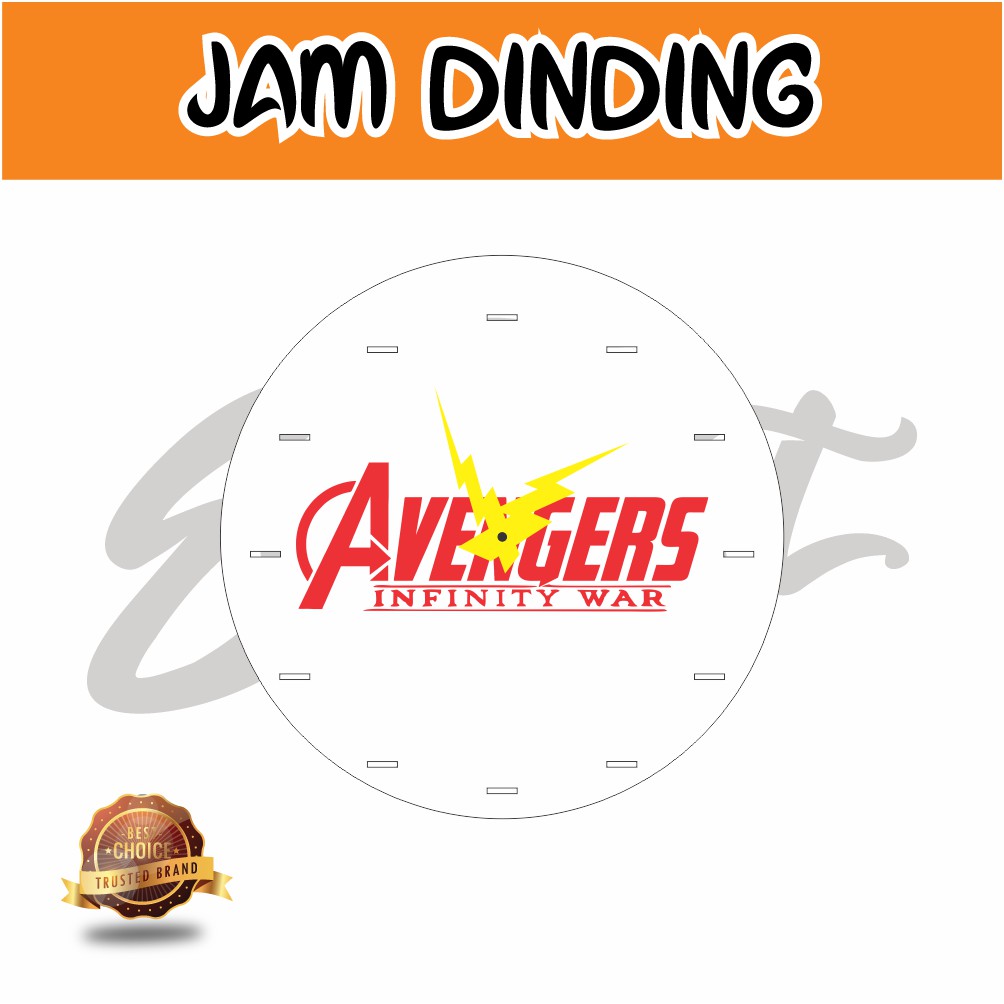 Jam Dinding Avanger Infinity War- Jam Saja- Putih
