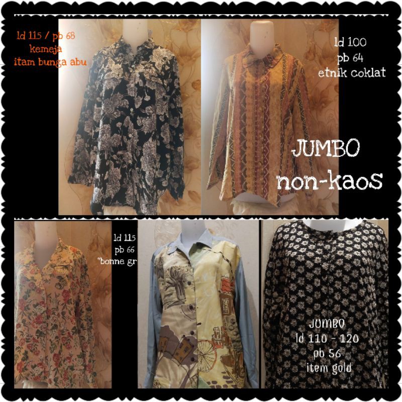JUMBO kemeja dan blouse butik import. murah.
