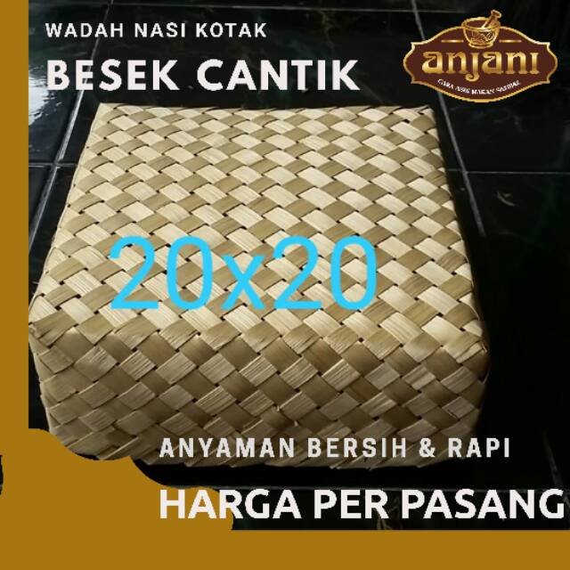 BESEK CANTIK anyaman bambu pipiti cantik UKURAN 20x20 untuk KOTAK NASI kualitas terbaik