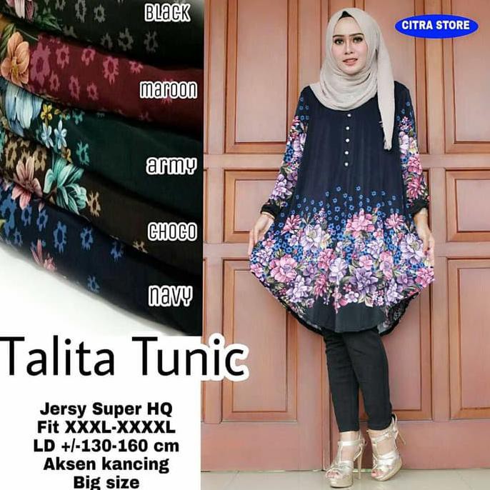 Bismillah . . . Talita Tunik / Tunik Jumbo / Baju Atasan Wanita Jumbo / Jersey Super Terlaris