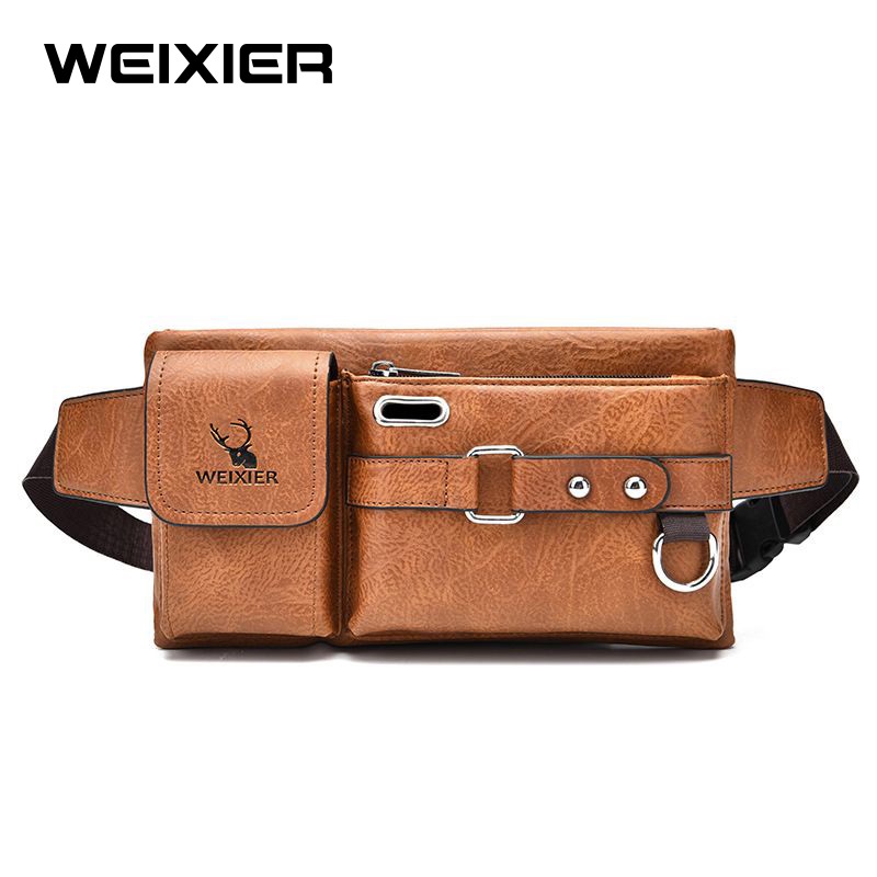 WEIXIER 8110 Tas Selempang Pria Kulit Waistbag Anti Air WK-SBY