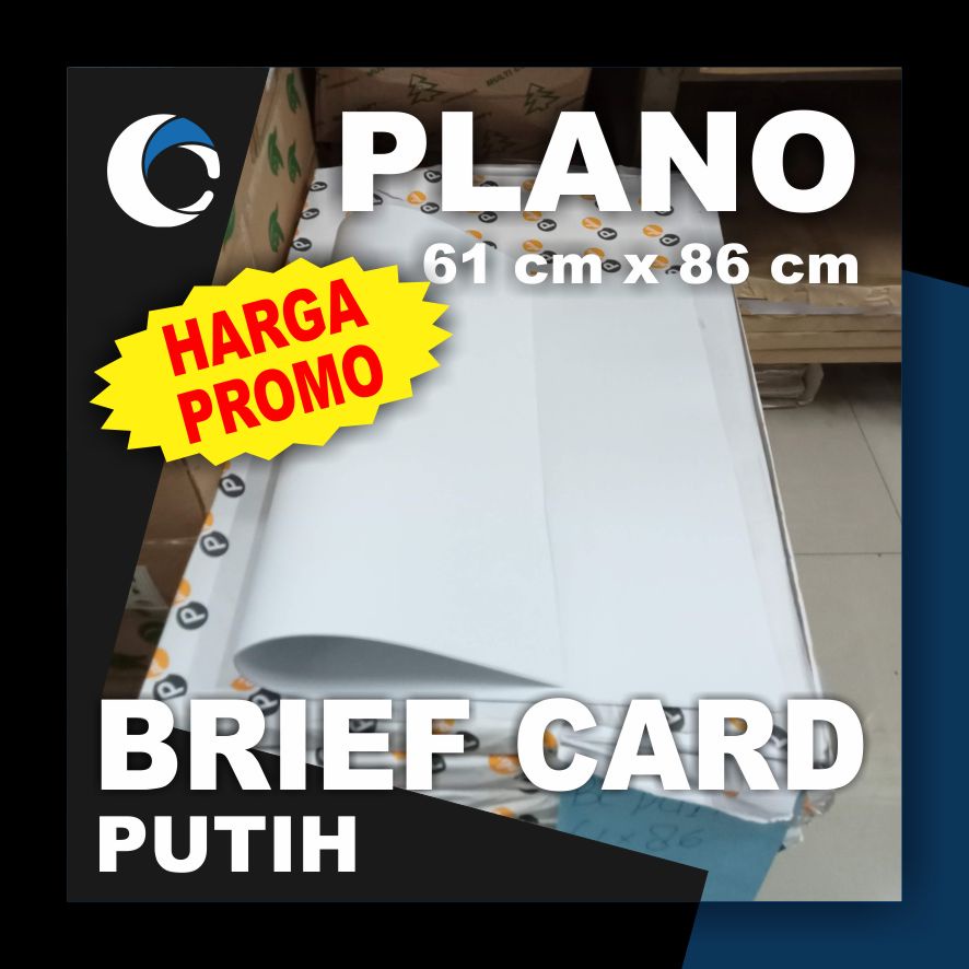 KERTAS  BC / BRIEF CARD PUTIH 160 GSM Uk [ PLANO ]  61 cm X 86 cm  ( 10 LEMBAR )