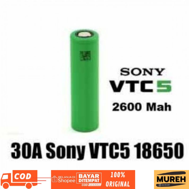 Jual BATERAI SONY VTC 5 l VTC5 2600MaH 30A - 18650 ORIGINAL AUTHENTIC