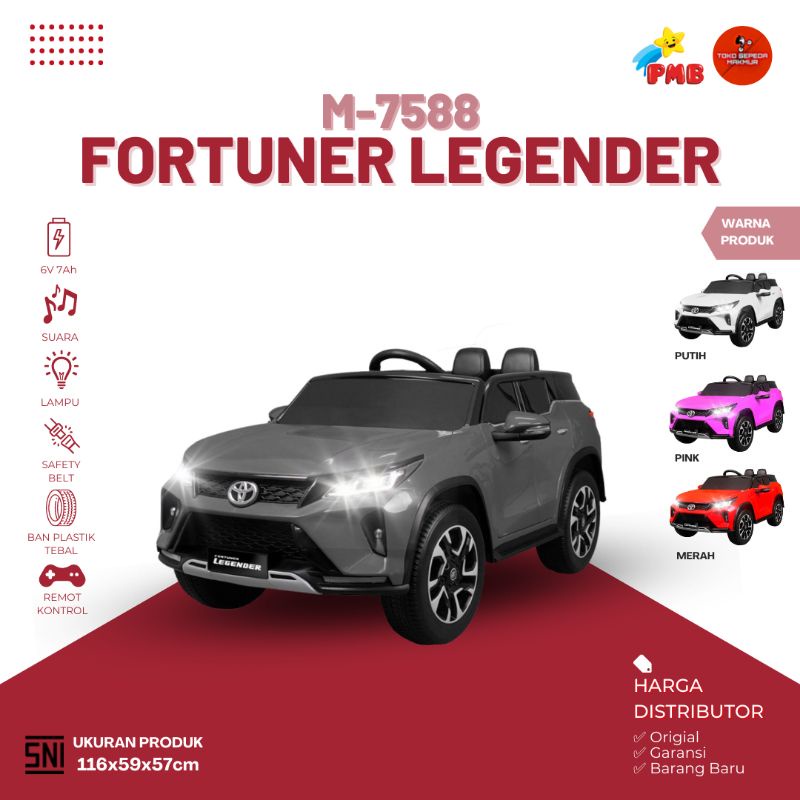 Mainan anak mobil aki Toyota Fortuner PMB M-7588