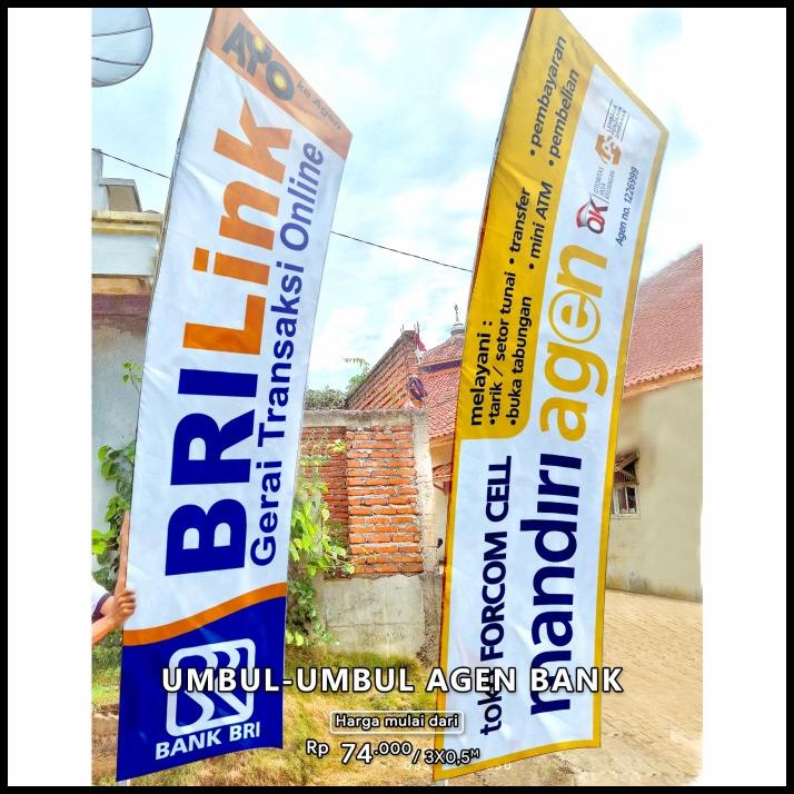 Bendera Spanduk Umbul Umbul Agen Bank Brilink Bni 46 Bca Mandiri Bjb