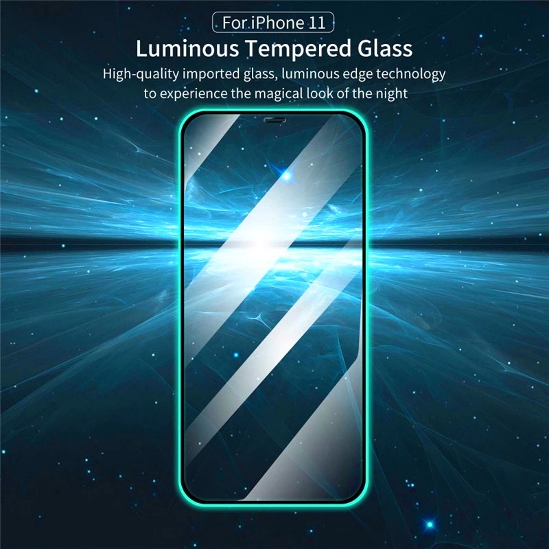 1-3pcs Pelindung Layar Tempered Glass Luminous Untuk iPhone 12 11 Pro MAX 12 Mini XR X XS 13 Pro MAX 7 8 Plus