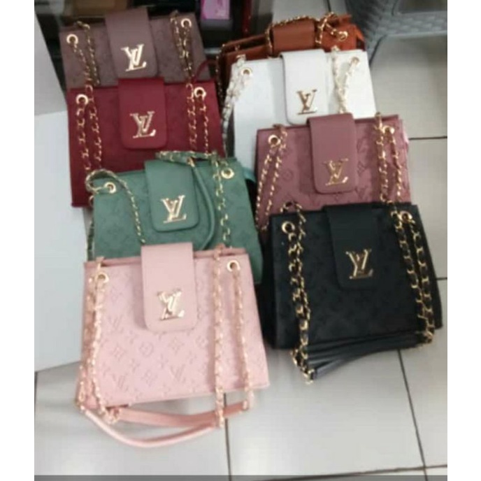 tas sandang lv./tas rantai louis/tas emboss lv/tas lucu