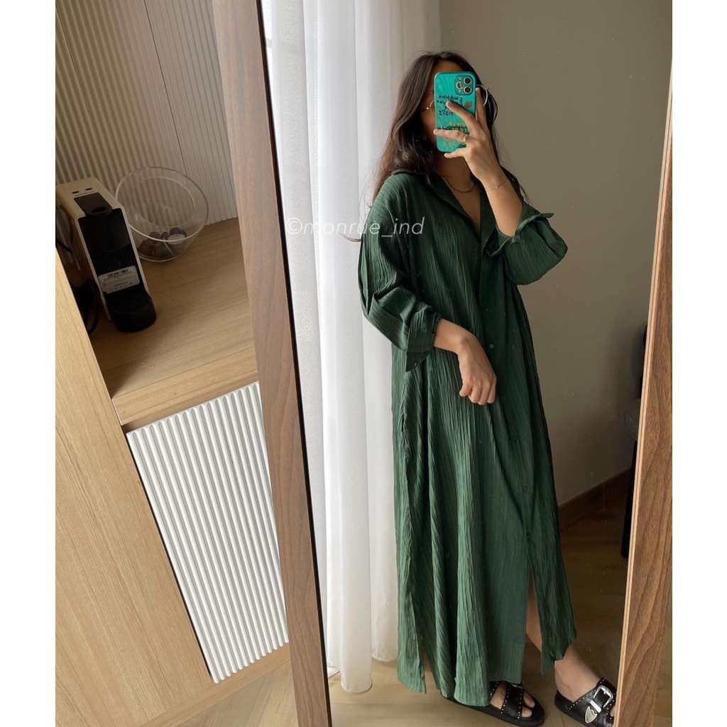 (MGA) GAMIS MIDI HARUKA DAILY MIDI DRESS CRINCLE AIRFLOW