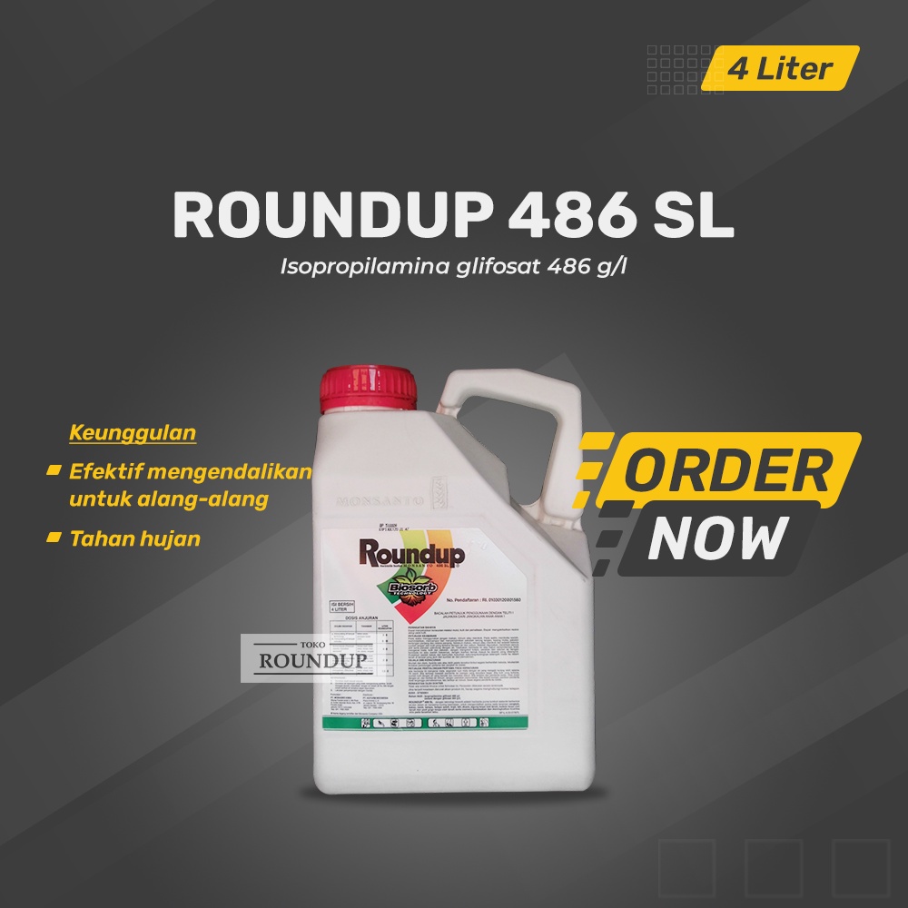 Roundup 486 SL 4 Liter | Herbisida/Racun Rumput & Gulma