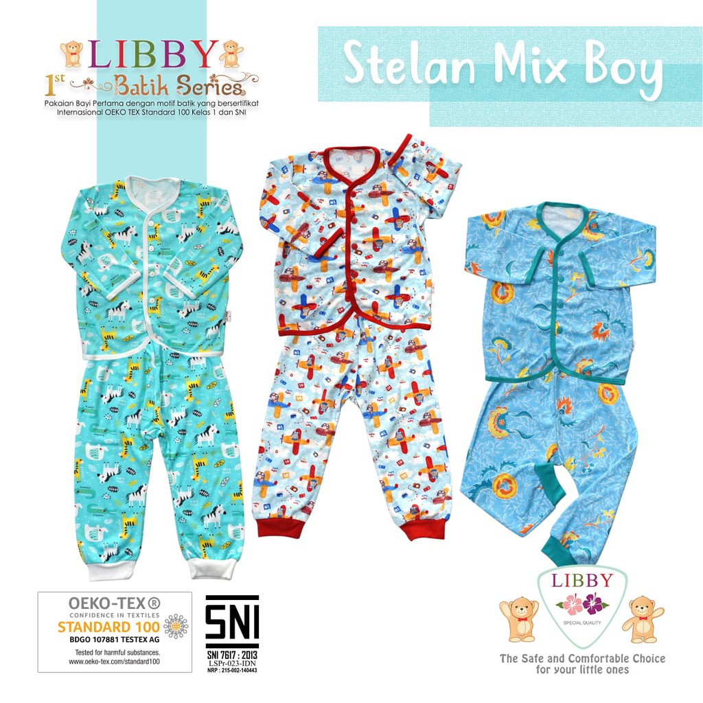 Libby 3SET piyama panjang (SML 2L XL XXL)