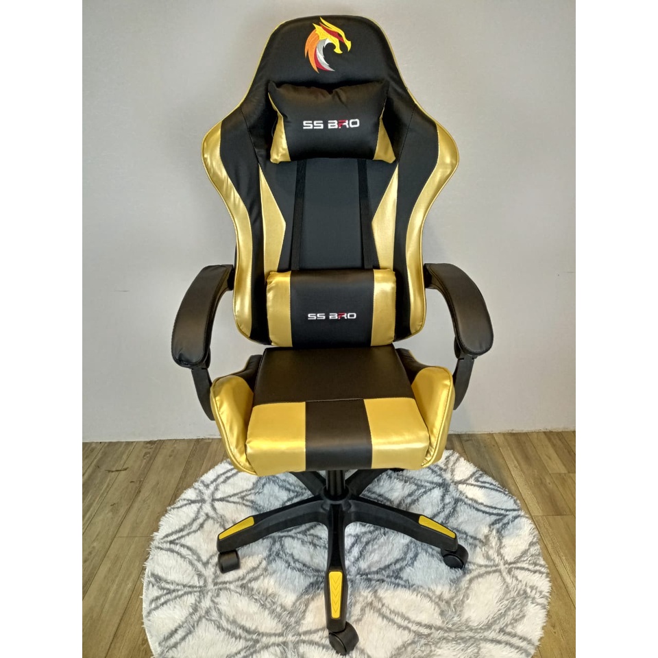 Kursi Gaming Bangku Gaming Gaming Chair Kursi Kerja Kursi Kantor Terlaris-343 Gold