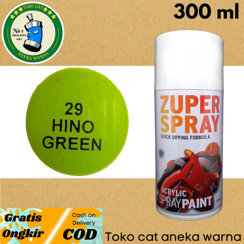 cat semprot 300cc hino green hijau zuper spray produk dari rj london spray paint pilok pilox