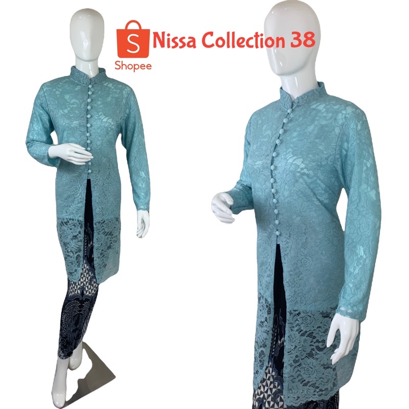 Kebaya Tunik/ Tunik Brukat/ Kebaya Couple/ Kebaya Ibu Besan/ Kebaya Modern/ Kebaya Favorite/ Kebaya Stelan-baby blue