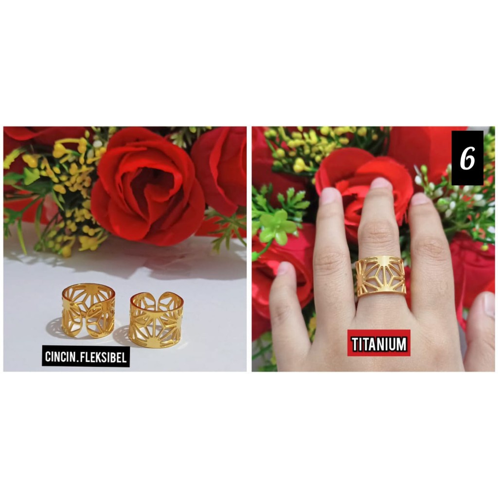 Cincin motif Fleksibel Titanium Stainless Steell (COD)