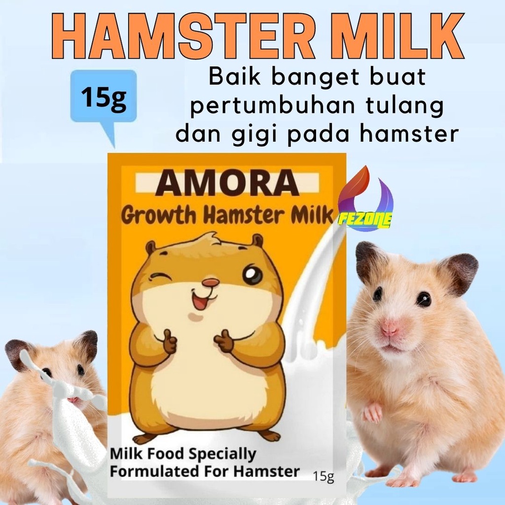 Susu Hamster Bayi Susu Amora 15gr Dengan Kalsium Tinggi Baik Untuk Tulang dan Gigi Hamster FEZONE