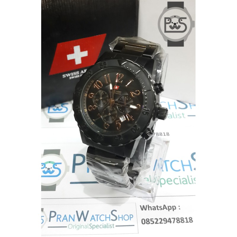 Jam Tangan Swiss Army 2714 Pria Hitam All Black Chronograph ORIGINAL Bergaransi 1 Tahun