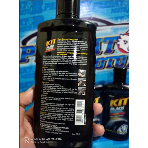 SEMIR BAN LANGSUNG BERSIH HITAM MENGKILAP KIT BLACK MAGIC TIRE GEL 270ML