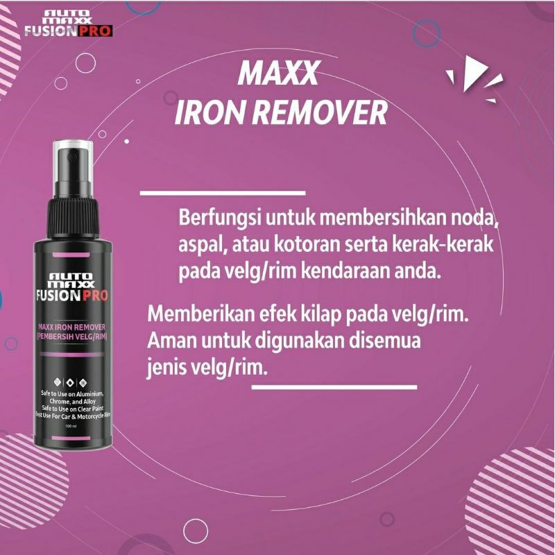 AUTO MAXX FUSHION PRO MAXX IRON REMOVER VELG POLISH PEMBERSIH NODA VELG MOBIL POLES VELG MOBIL⁸