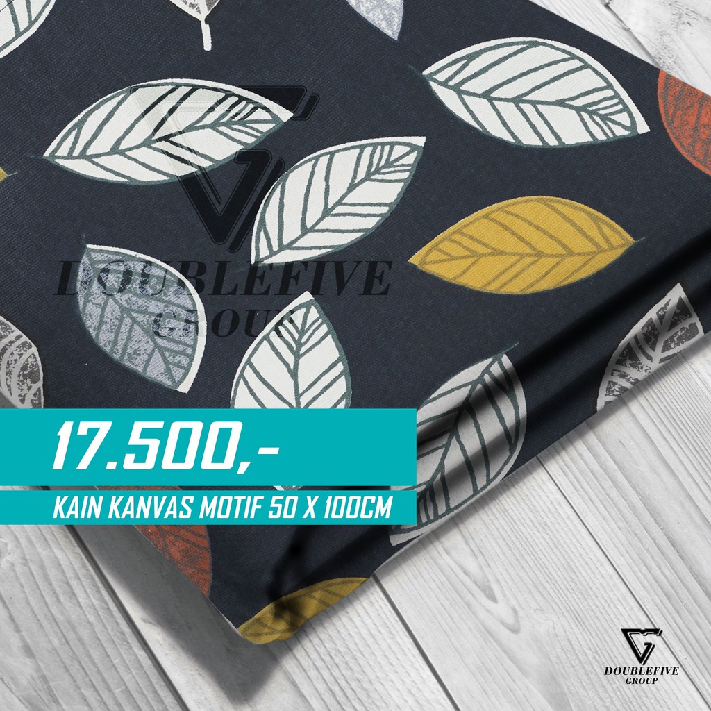 Kain Kanvas Meteran Motif 50 x 100 Cm - Nangka Navy