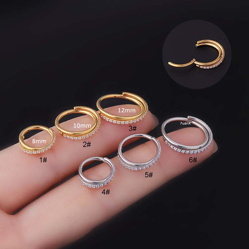 1 Pc Anting Tindik Hypoallergenic Bahan Stainless Steel 16gauge