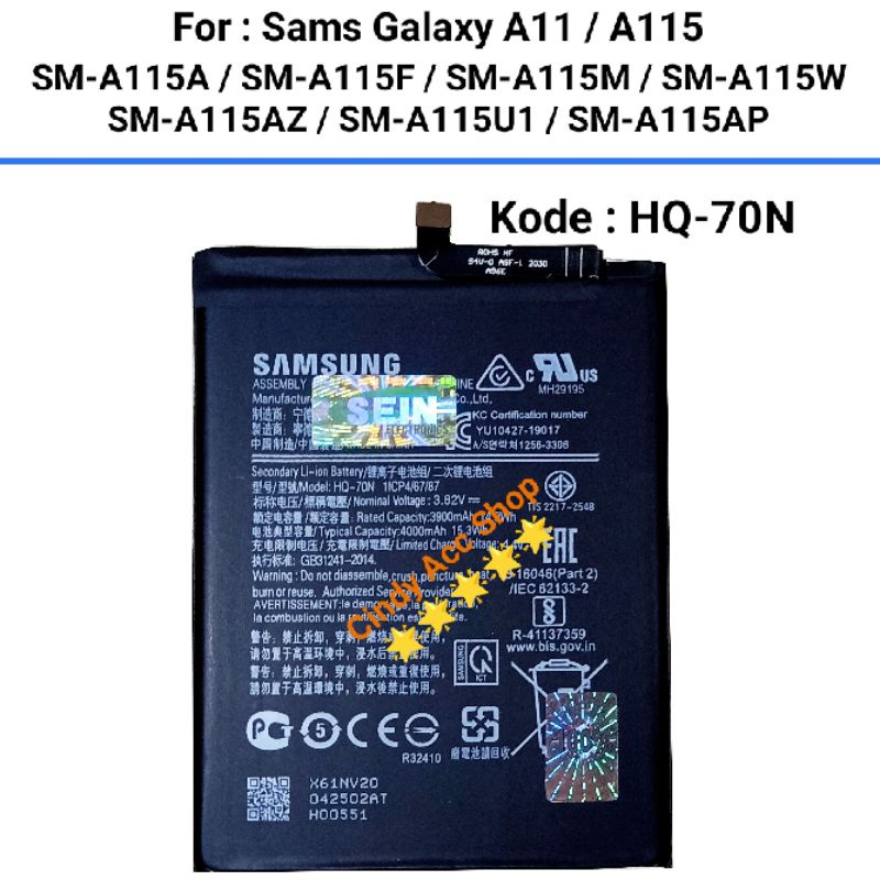 Baterai Batre Samsung A11 A115 HQ-70N Original Battery