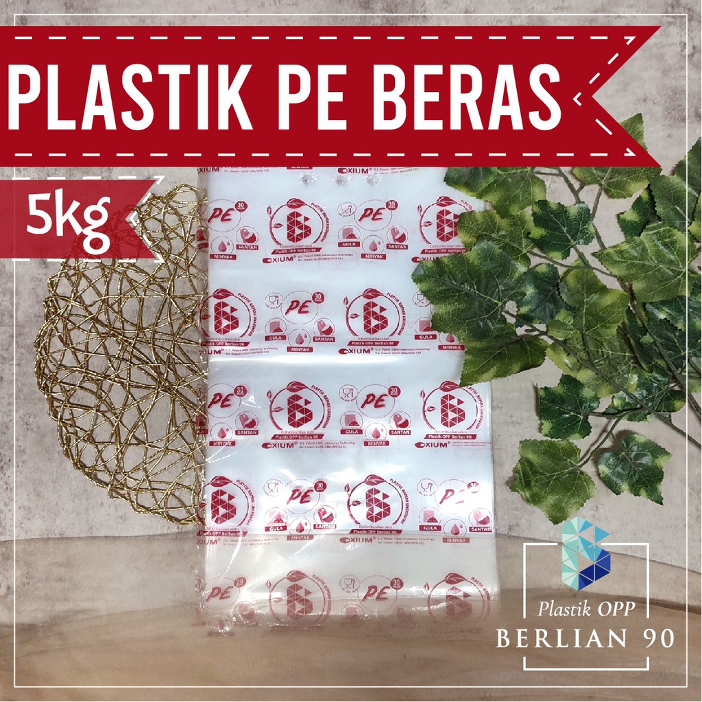 Plastik Opp Untuk Kemasan Beras 5kg / Plastik PE Beras 5 kg isi 25 Lembar Termurah / Plastik Opp Kem