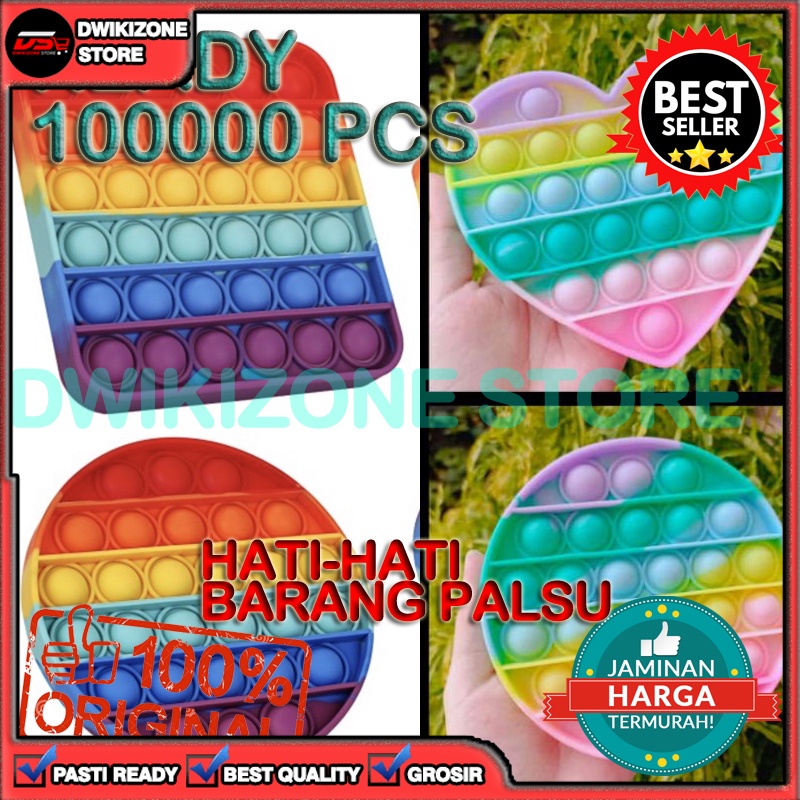 [100% ORIGINAL] POP IT FIDGET RAINBOW POPIT MAINAN KELERENG TOYS POPET PELANGI WARNA VIRAL