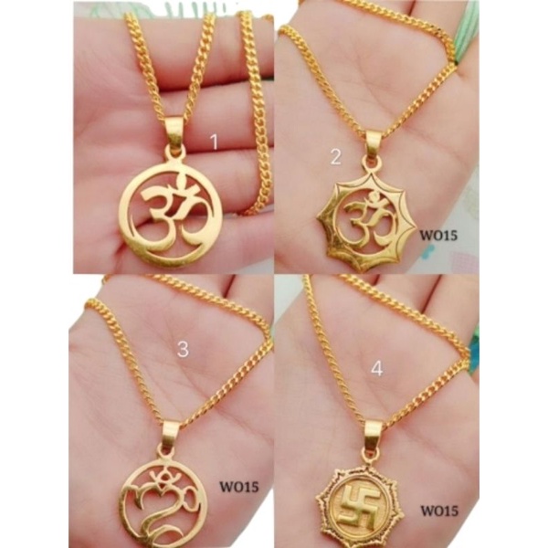 Kalung Liontin Omkara Xuping Lapis emas 24K Bahan Titanium