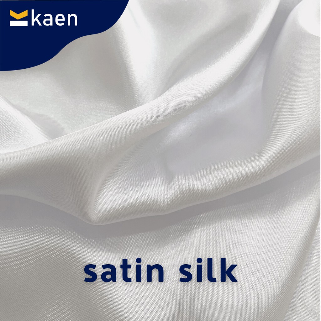 Kain Satin Silk Putih / Kain Sublim / Kain Sublime / Kain Printing (L: 150 cm)
